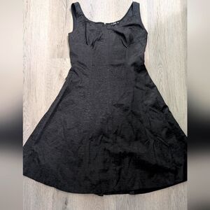 Vintage Black Jacquard Fit & Flare Dress Goth Dark Coquette S/M